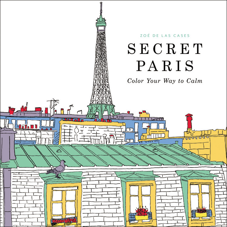 Secret Paris Adult Coloring Book Soft Cover Color Relax Stress Relief  Therapy