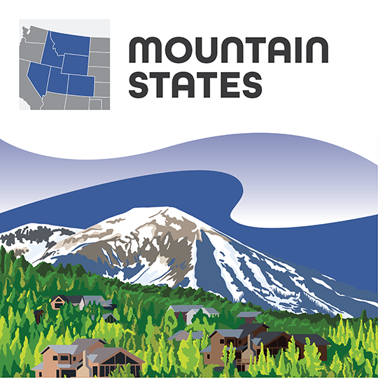 Graphic button that leads to books about the American Mountain States.