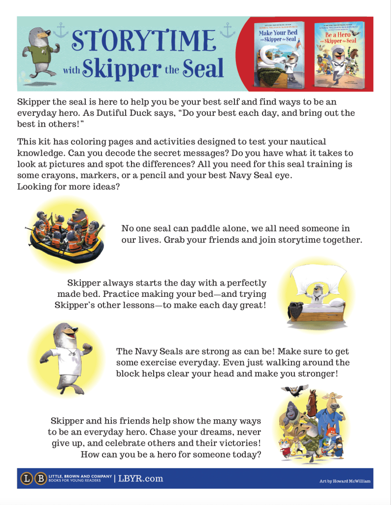 LBYR -  First page of 'Storytime with Skipper the Seal'