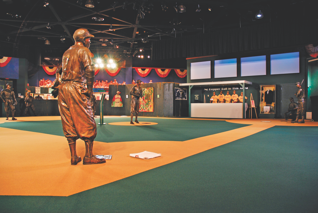 Baseball field inside the Negro Leagues Baseball Museum