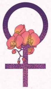 Illustration of the symbol for Venus encircled by flowers, from “The Cosmic Symposium”